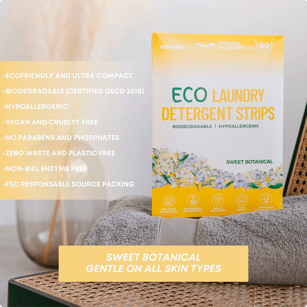 Tiras de detergente ecológico para ropa Sweet Botanical