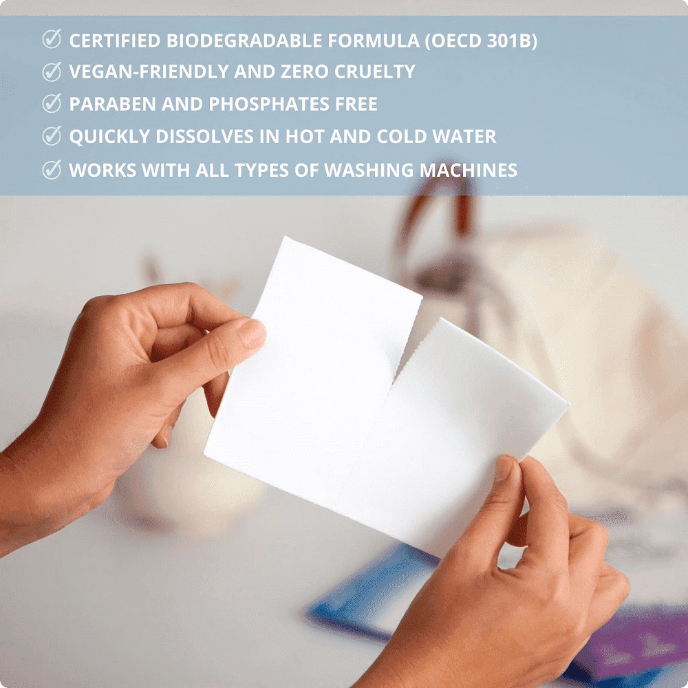 Tiras de detergente ecológico para ropa Sweet Botanical
